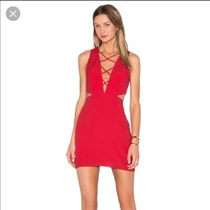 NBD x Maven “Crossing Dreams” dress in Cherry